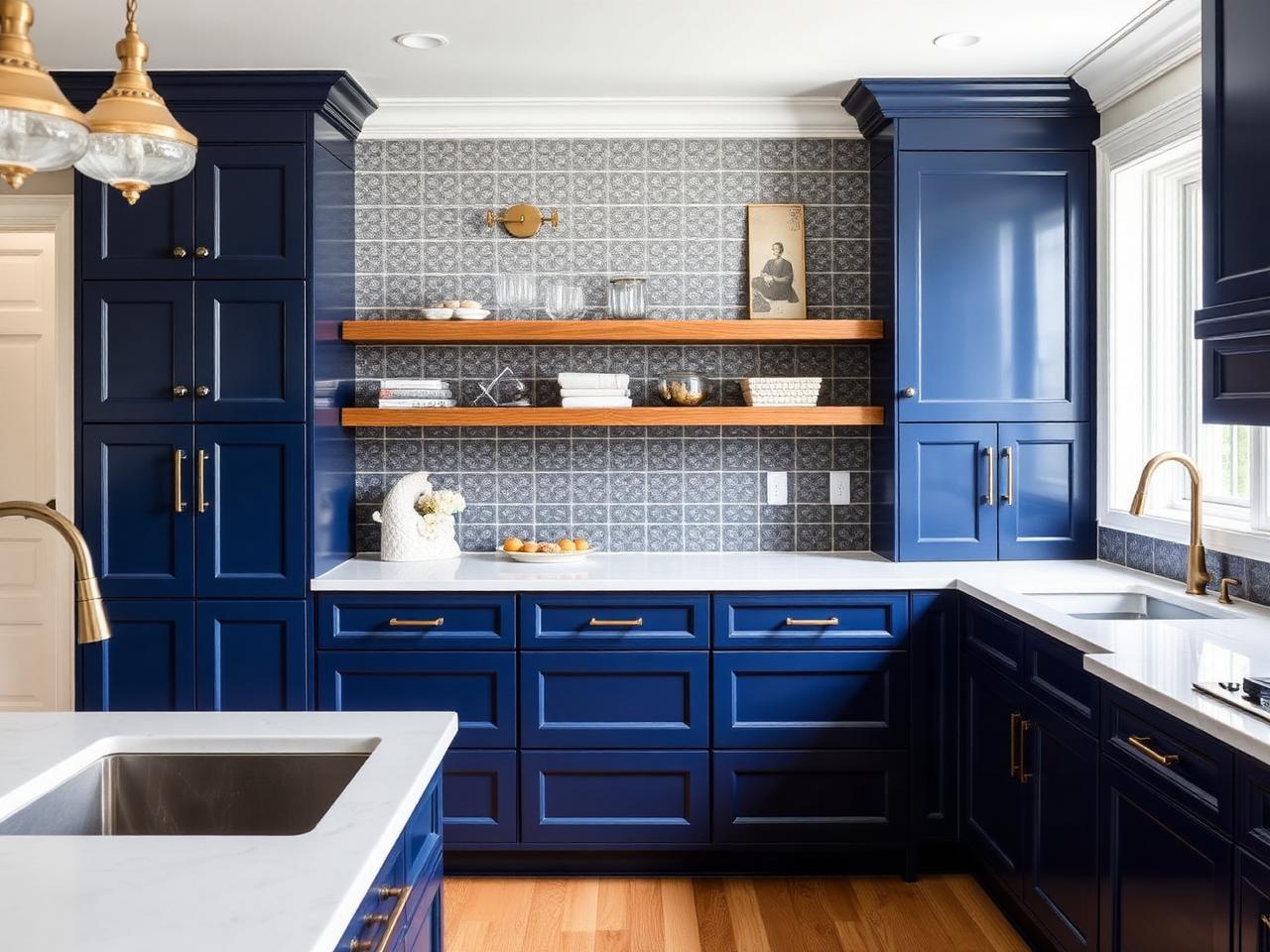 Navy Cabinet Refinish